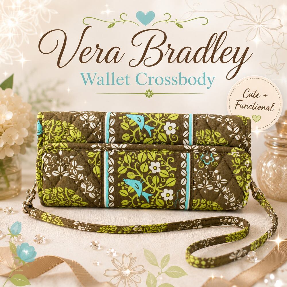 Vera Bradley Sittin in a Tree All in One Crossbody Wallet Retired Birds